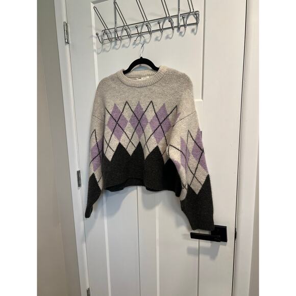 Pull&Bear‎ Thick Cropped Wool Blend Sweater Size Small Cottagecore Grandmacore - Picture 2 of 8